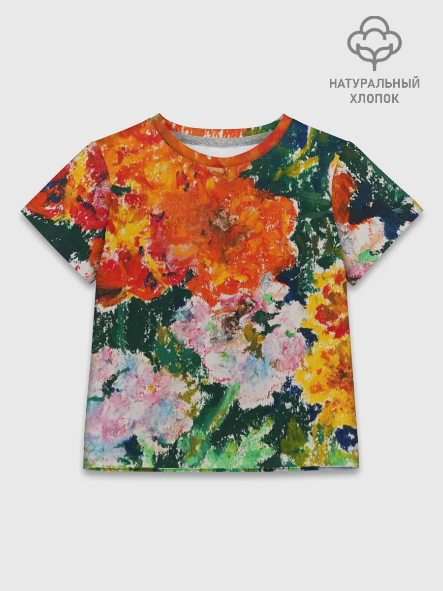 Детская футболка хлопок / Orange flowers