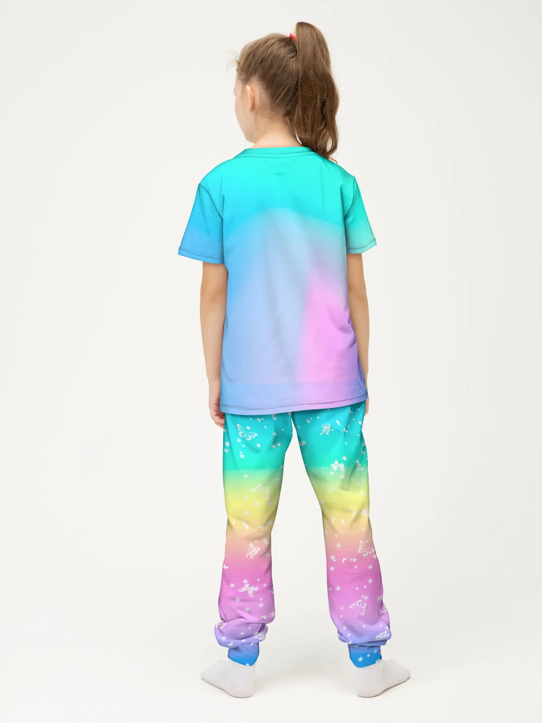 Детская пижама с брюками хлопок / P001_ButterLightBlue