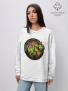 Женский свитшот оверсайз хлопок / Динозавры не делали прививки