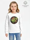 Детский свитшот хлопок / Динозавр_белый_русский