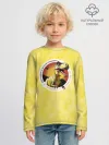 Детский лонгслив хлопок / Динозавр_оранжевый_русский