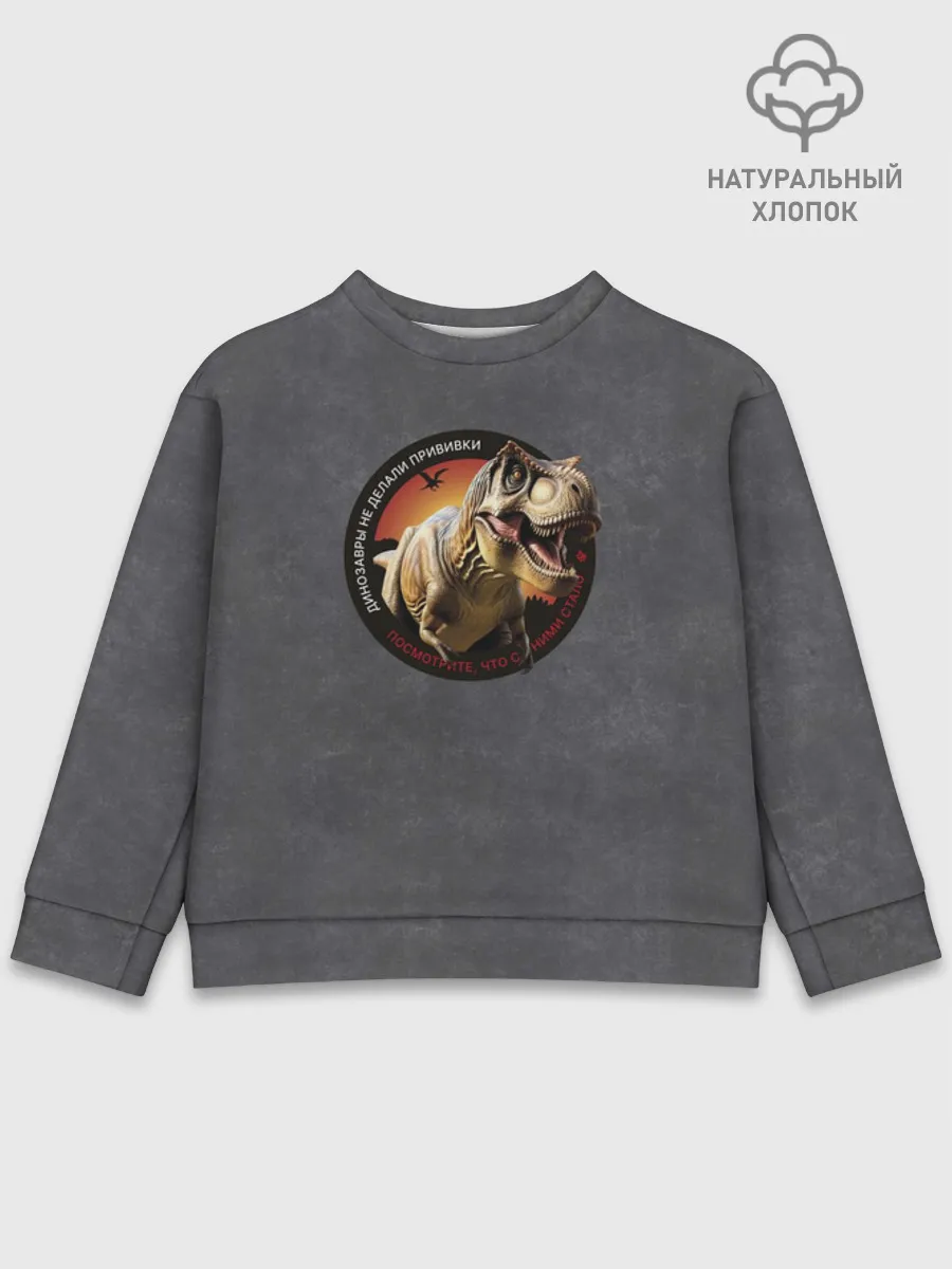 Детский свитшот хлопок / Динозавры_3D_русский