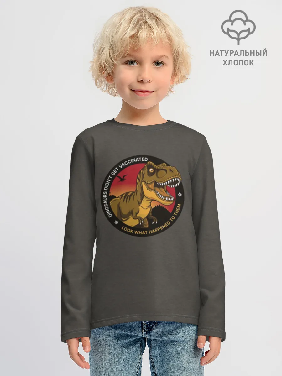 Детский лонгслив хлопок / Динозавры_2D_английский