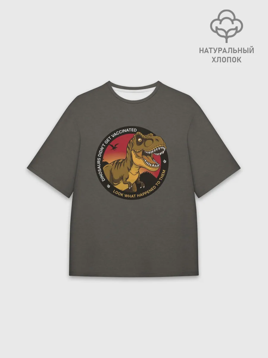 Футболка Мужская оверсайз премиум / Динозавры_2D_английский