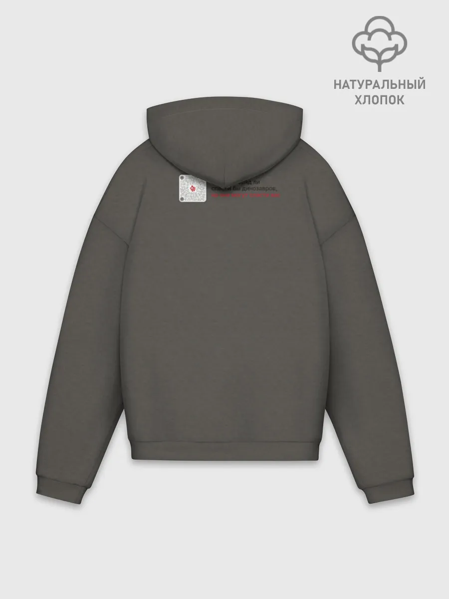 Худи мужской оверсайз хлопок / Динозавры не делали прививки 4 (русский)