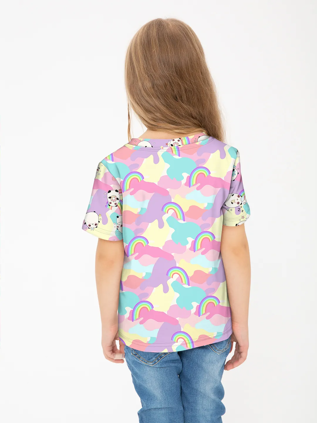 Детская футболка хлопок / P001_PandaPinkBlue