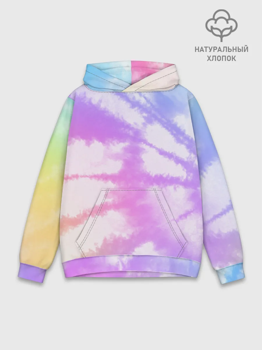 Худи мужской база хлопок / Tie-Dye Rainbow