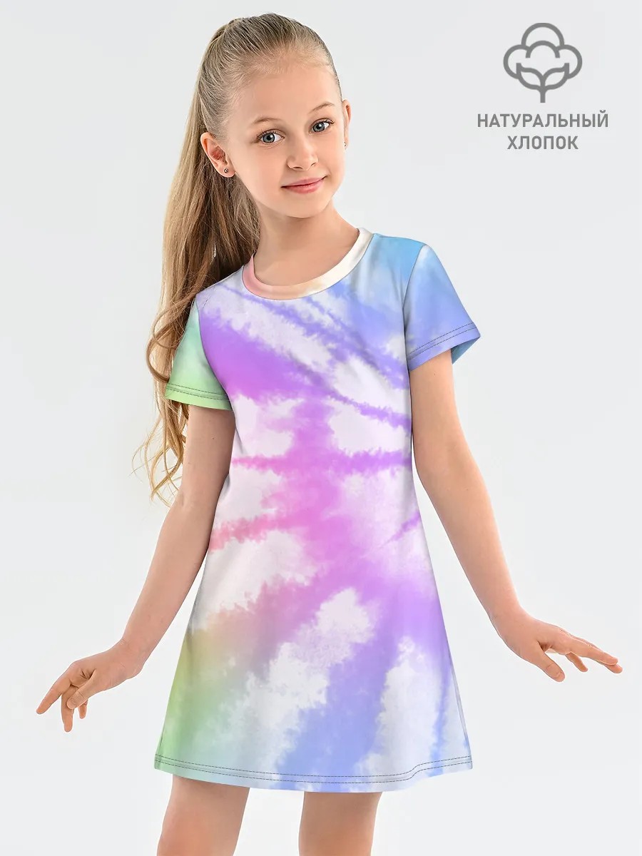 Детское платье хлопок / Tie-Dye Rainbow