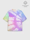 Мужская футболка оверсайз хлопок / Tie-Dye Rainbow