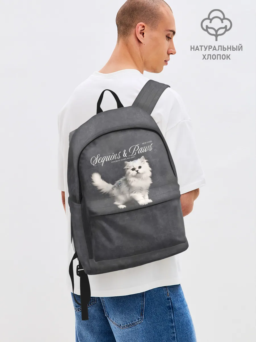 Рюкзак взрослый джинсовый / Котёнок new look