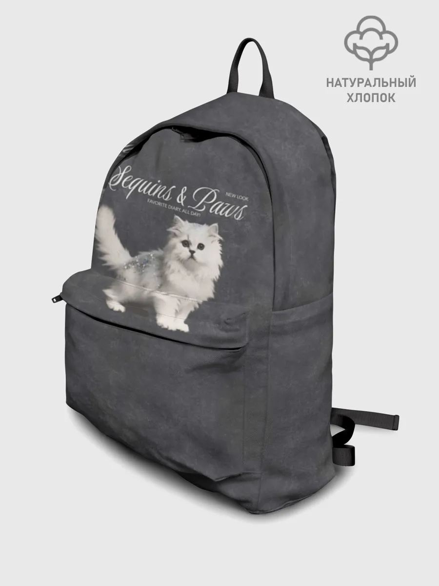 Рюкзак взрослый джинсовый / Котёнок new look