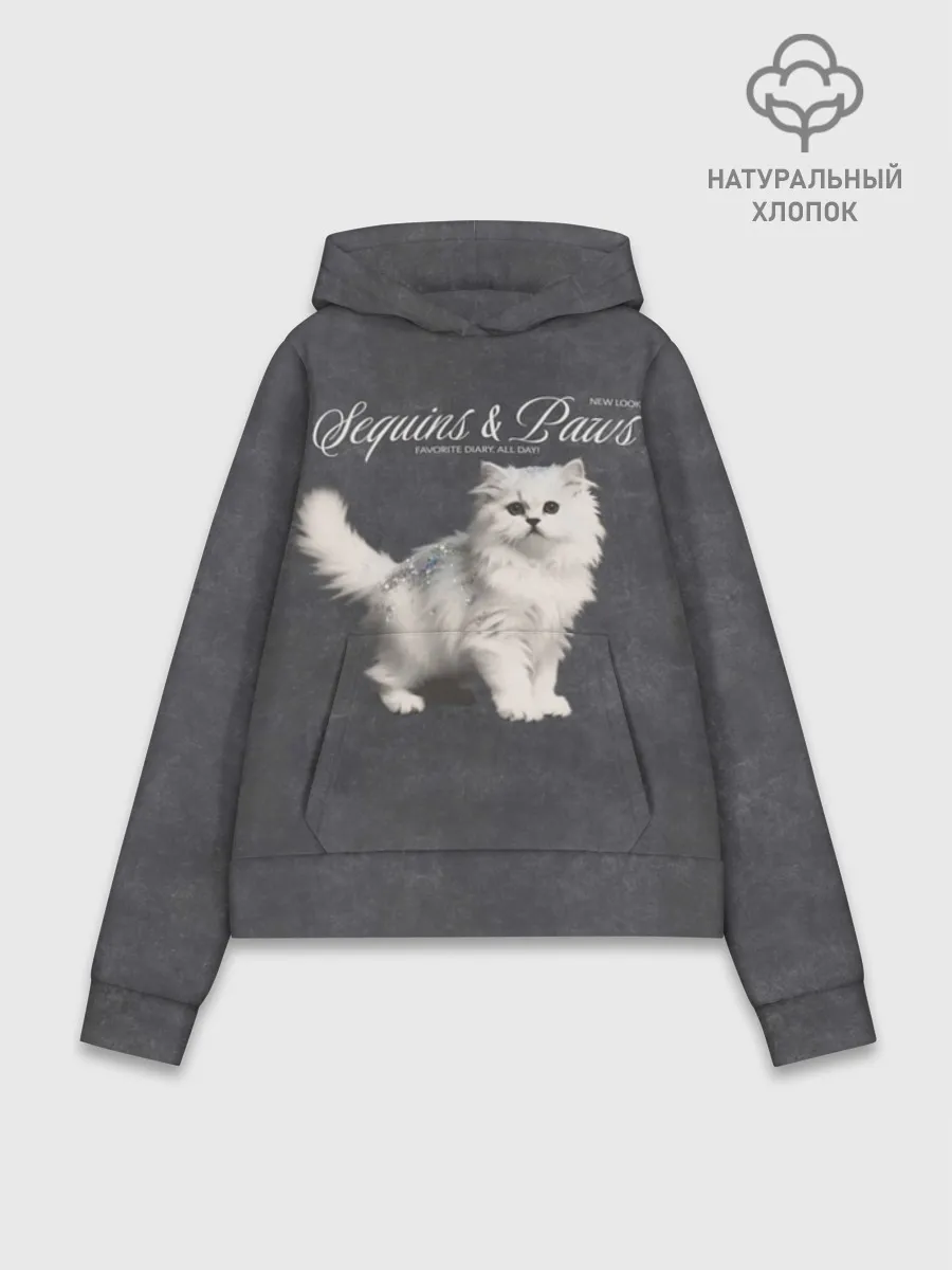Худи женский база хлопок / Котёнок new look
