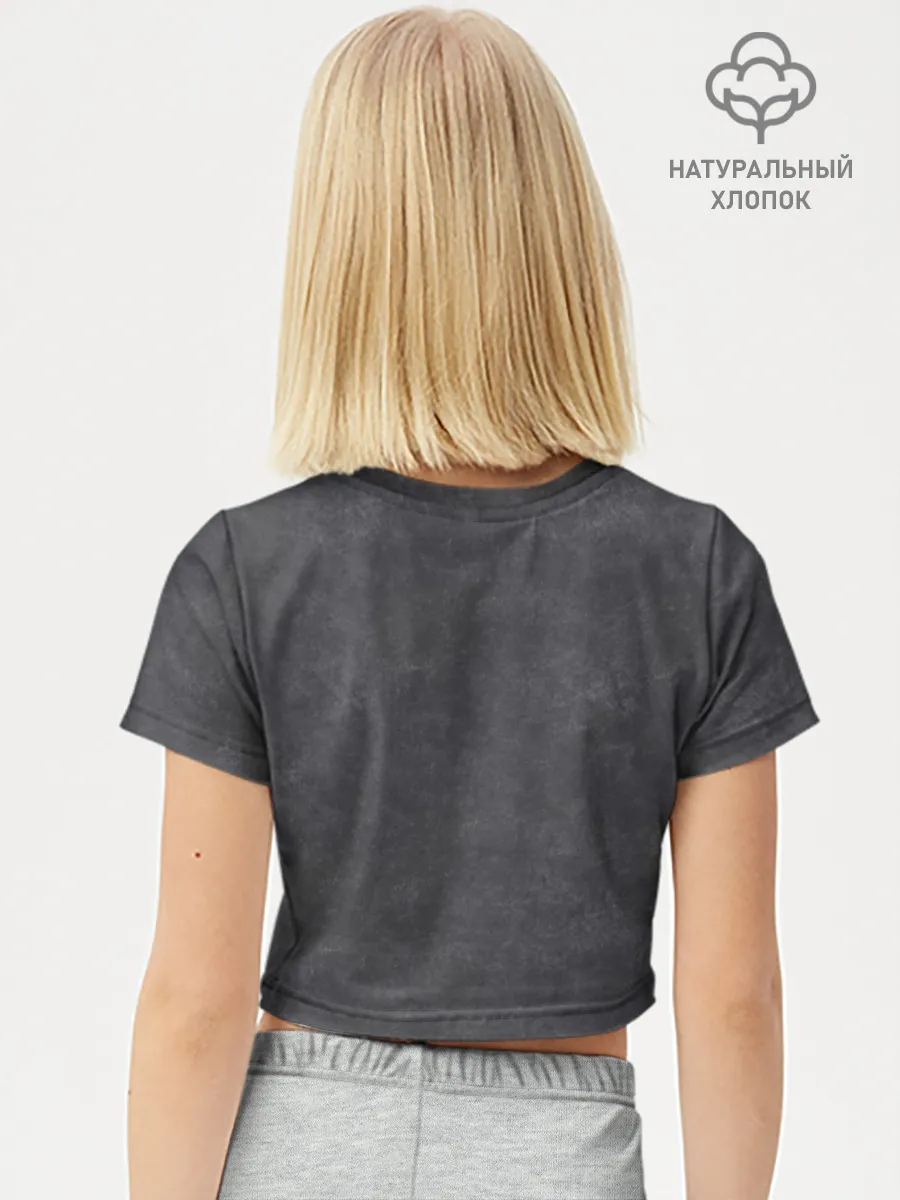 Футболка для девочки укороченная базовая хлопок / Котёнок new look