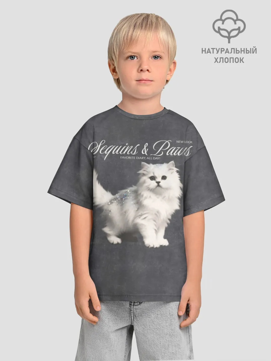 Детская футболка. Оверсайз / Котёнок new look