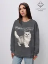 Женский свитшот оверсайз хлопок / Котёнок new look
