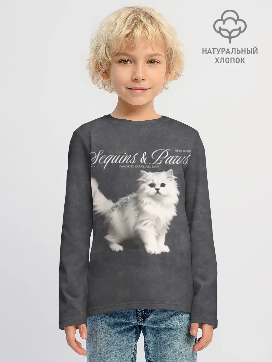 Детский лонгслив хлопок / Котёнок new look