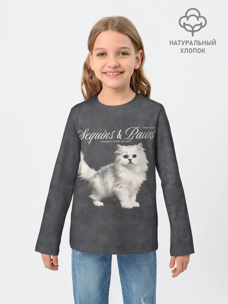 Детский лонгслив хлопок / Котёнок new look