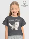 Футболка для девочки укороченная оверсайз хлопок / Котёнок new look