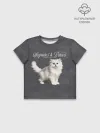 Футболка для девочки укороченная оверсайз хлопок / Котёнок new look