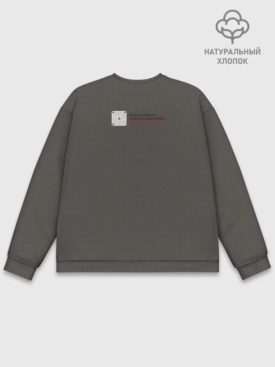 Мужской свитшот база хлопок / Динозавры не делали прививки 4 (русский)
