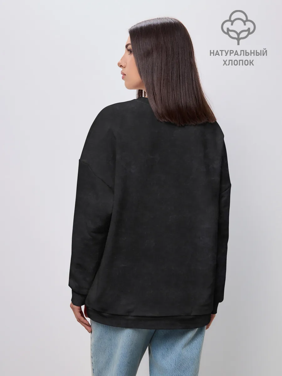 Женский свитшот оверсайз хлопок / Cherry