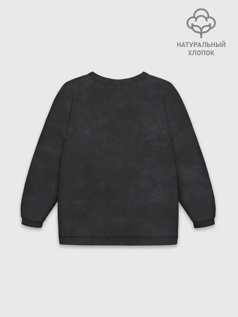 Женский свитшот оверсайз хлопок / Cherry