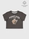 Футболка для девочки укороченная базовая хлопок / Puppy eyes