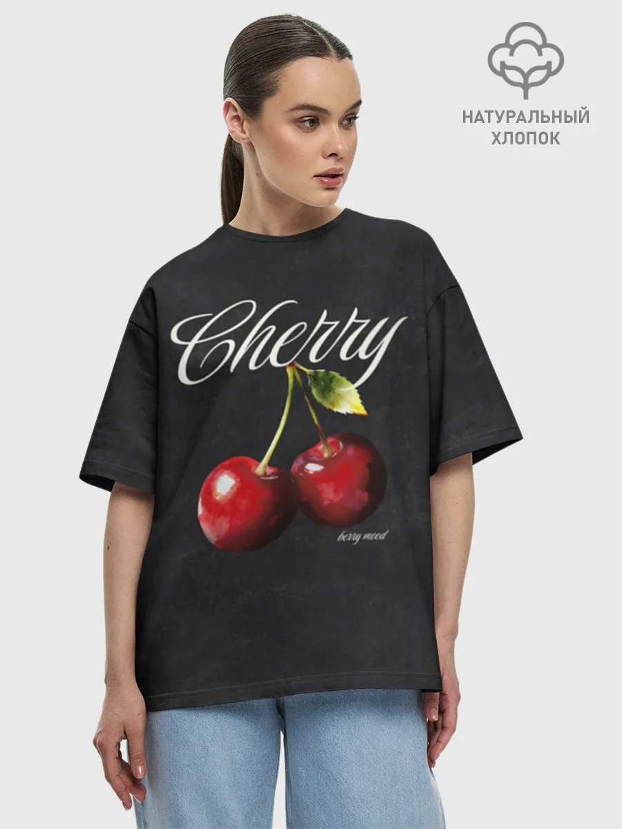 Футболка женская оверсайз премиум / Cherry