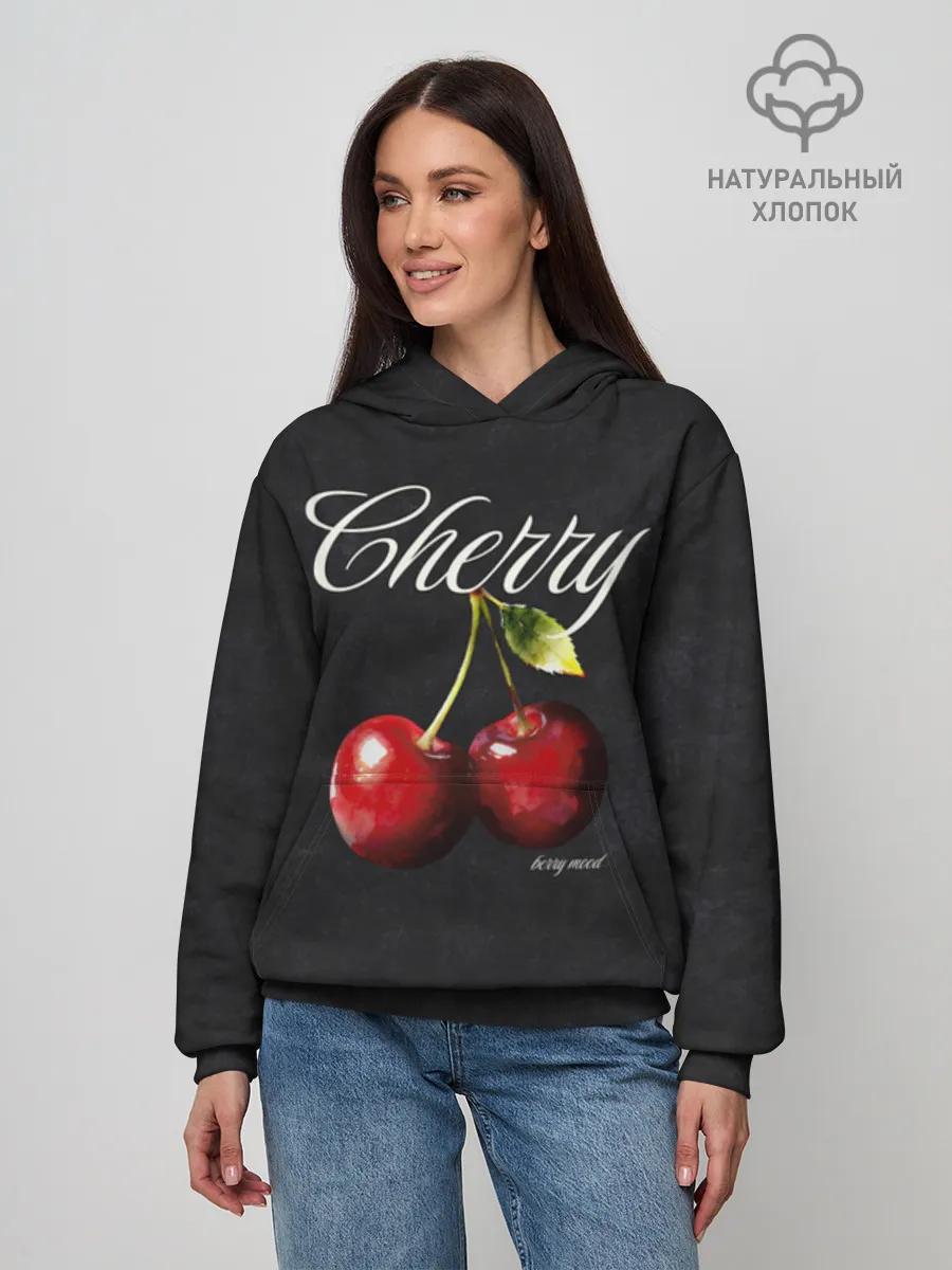 Худи женский база хлопок / Cherry
