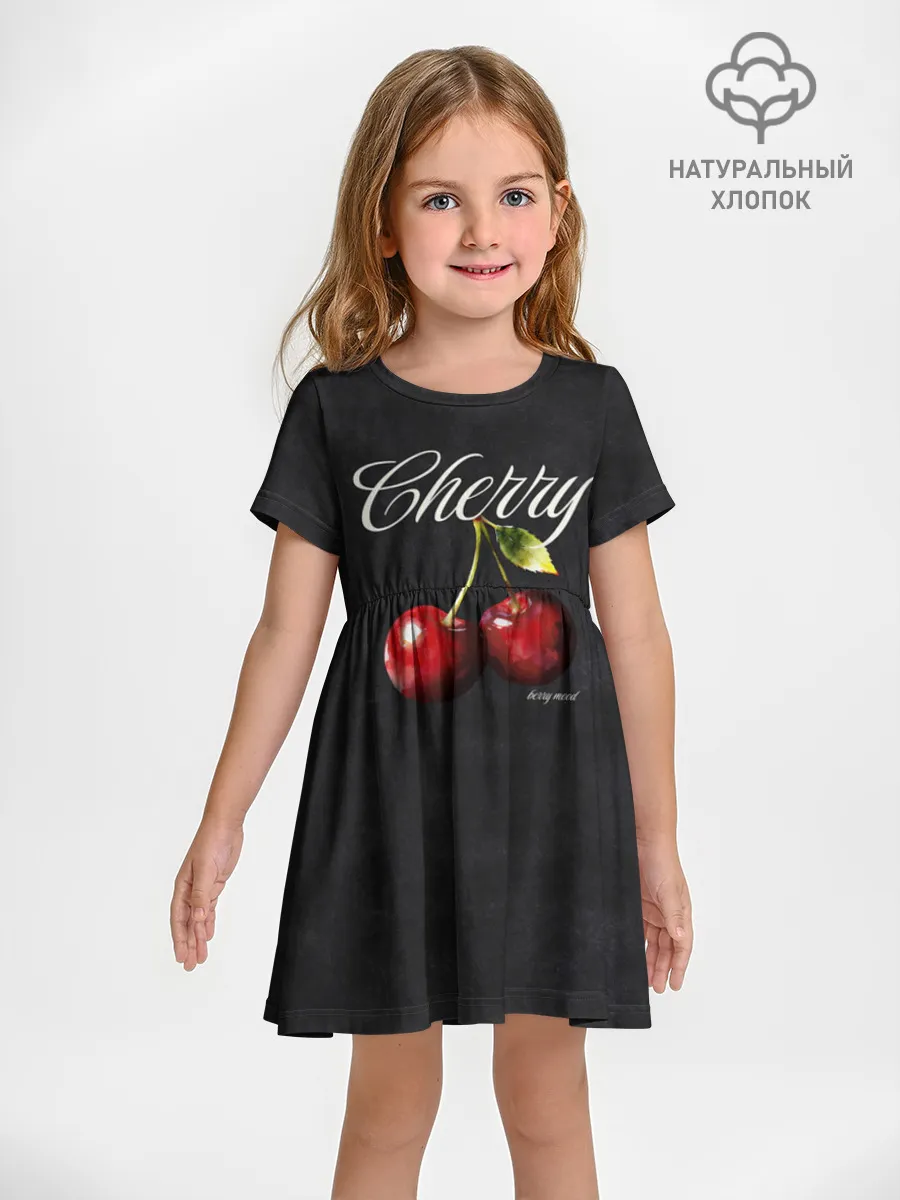 Платье детское отрезное. Хлопок / Cherry