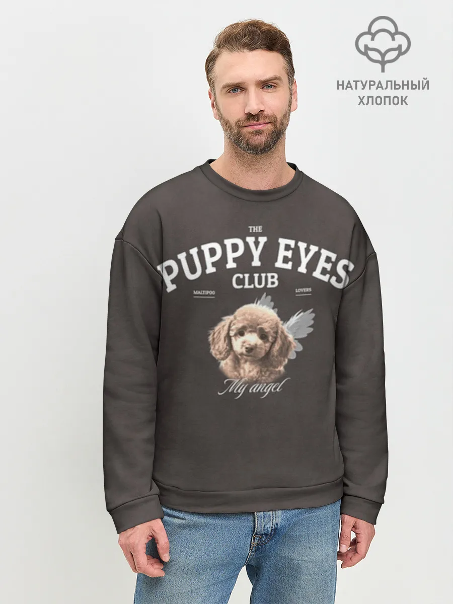 Мужской свитшот база хлопок / Puppy eyes