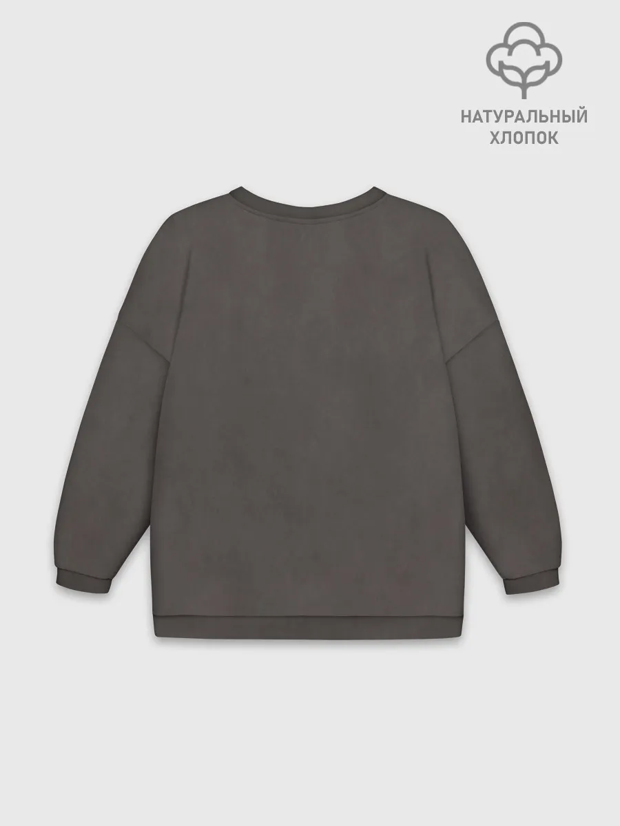 Женский свитшот оверсайз хлопок / Puppy eyes