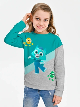 Детский свитшот хлопок / Цветняшки Footer Meowser