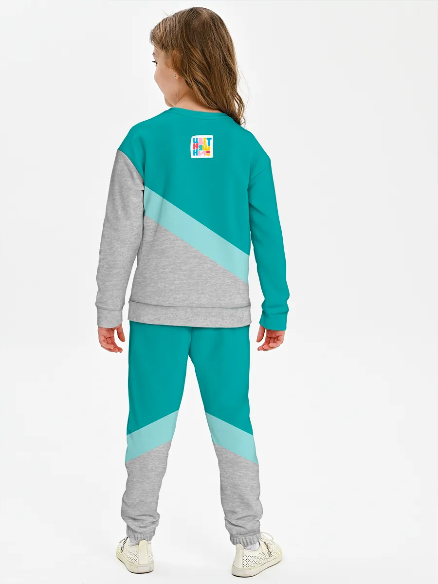 Детский костюм свитшот+штаны / Цветняшки Footer Meowser