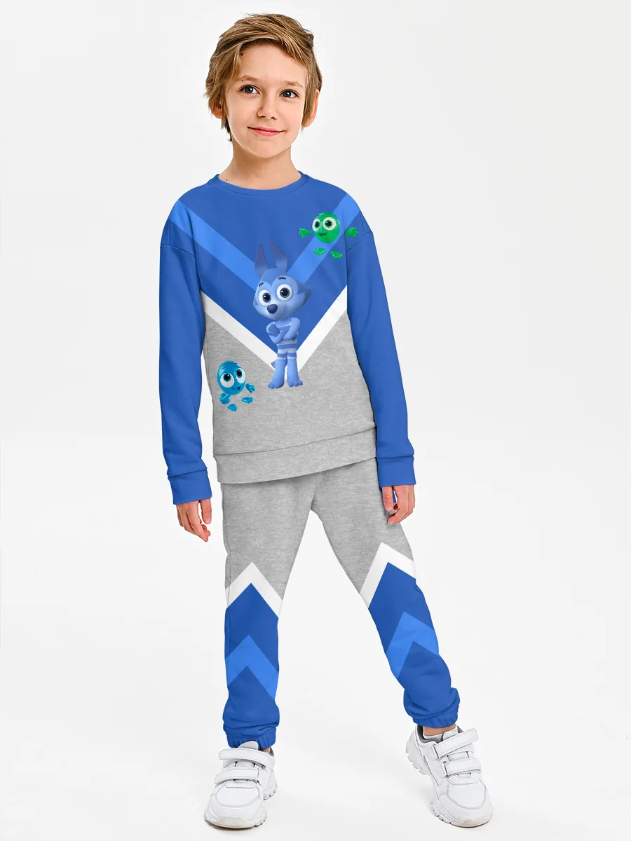 Детский костюм свитшот+штаны / Цветняшки Footer Wolfy