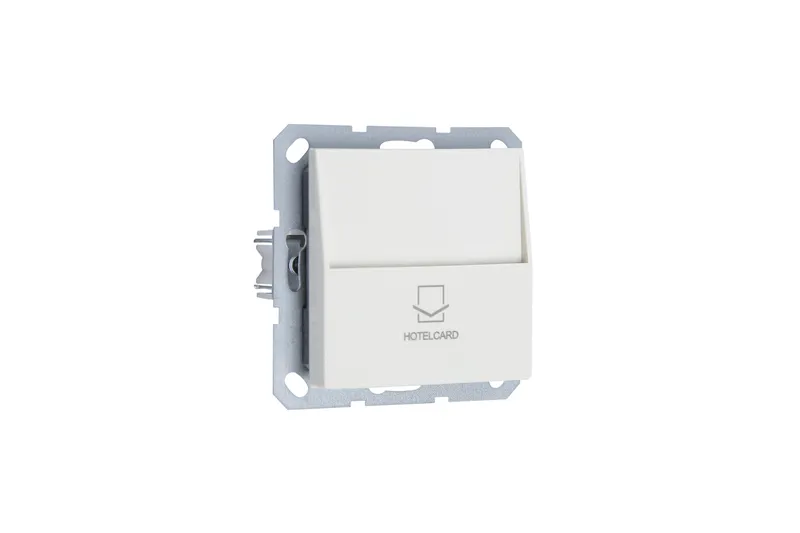 Карточный Jasmart выключатель (отельный) 10A 250V~ с накладкой, цвет слоновая кость