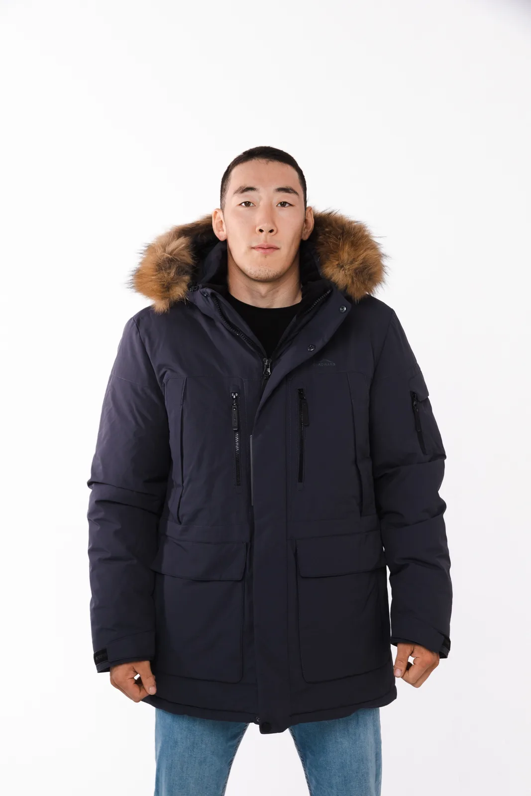Мужской пуховик Winter Code WC963 (Серо-синий) NORDWARD