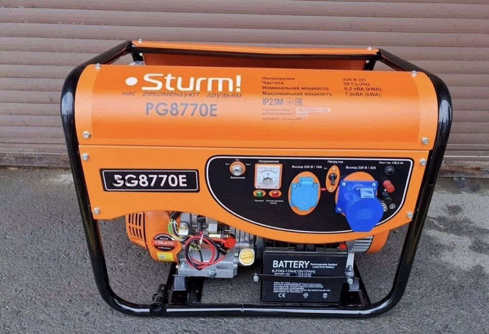 БЕНЗОГЕНЕРАТОР STURM PG8770Е