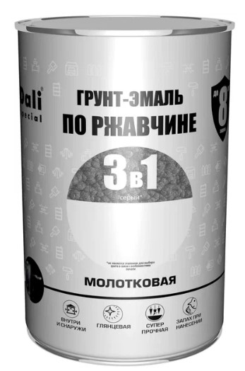 ГРУНТ ЭМАЛЬ 3 В1 СЕРАЯ (ГЛЯНЦ) 1.9КГ 