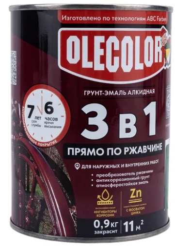 ГРУНТ ЭМАЛЬ ЗЕЛЕНАЯ 0,9КГ ОЛЕКОЛОР