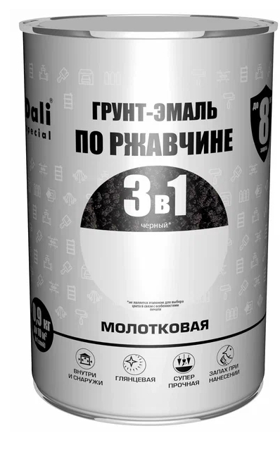 ГРУНТ ЭМАЛЬ МОЛОТ. ЧЕРНАЯ 0,8КГ