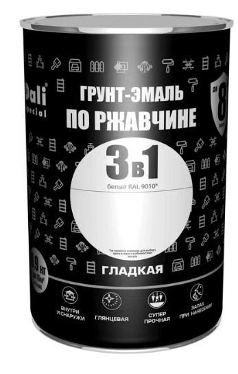 ГРУНТ ЭМАЛЬ ПО РЖАВ. БЕЛАЯ 0,9КГ 
