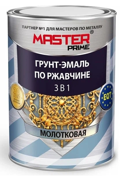 ГРУНТ ЭМАЛЬ ПО РЖАВ. МОЛОТ.ЧЕРНАЯ  0,9КГ MASTER PRIM 