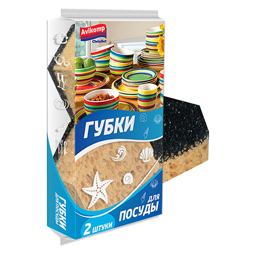 ГУБКА Д/ПОСУДЫ CLEIN SET 2ШТ. 