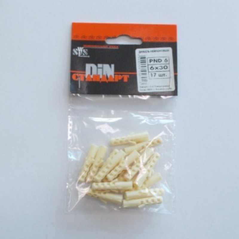 ДЮБЕЛЬ НЕЙЛОН. К6Х40 (22ШТ.) ПАКЕТИК 