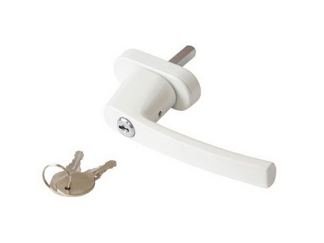 РУЧКА ДЛЯ МЕТАЛОПЛ.ОКНА С ЗАМКОМ БЕЛАЯ