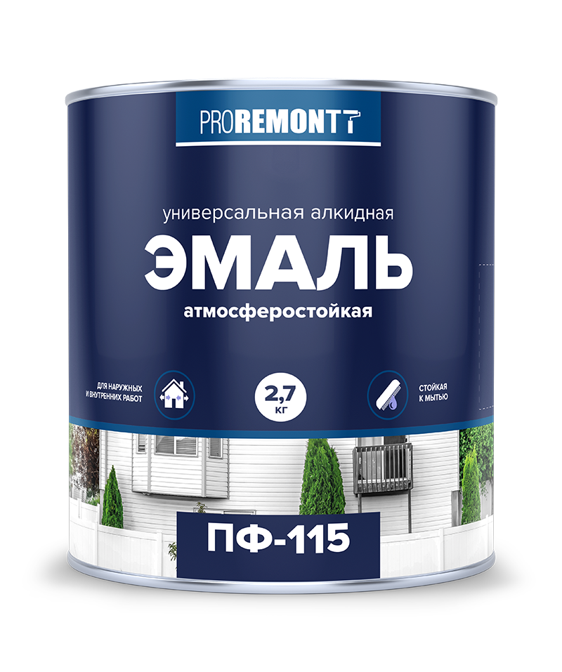 ЭМАЛЬ ПФ-115  СЕРАЯ ПРОРЕМОНТ 2,7КГ RAL7004