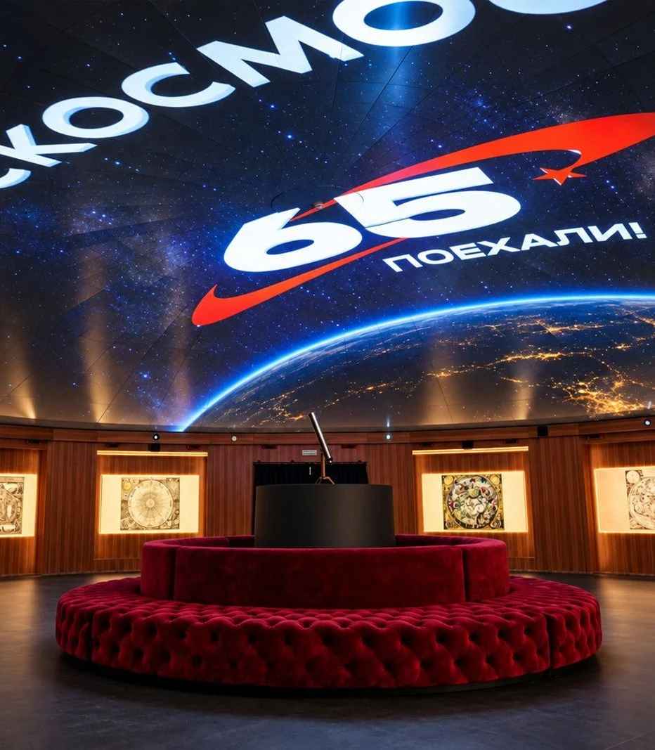 Экран экспозиции Роскосмос