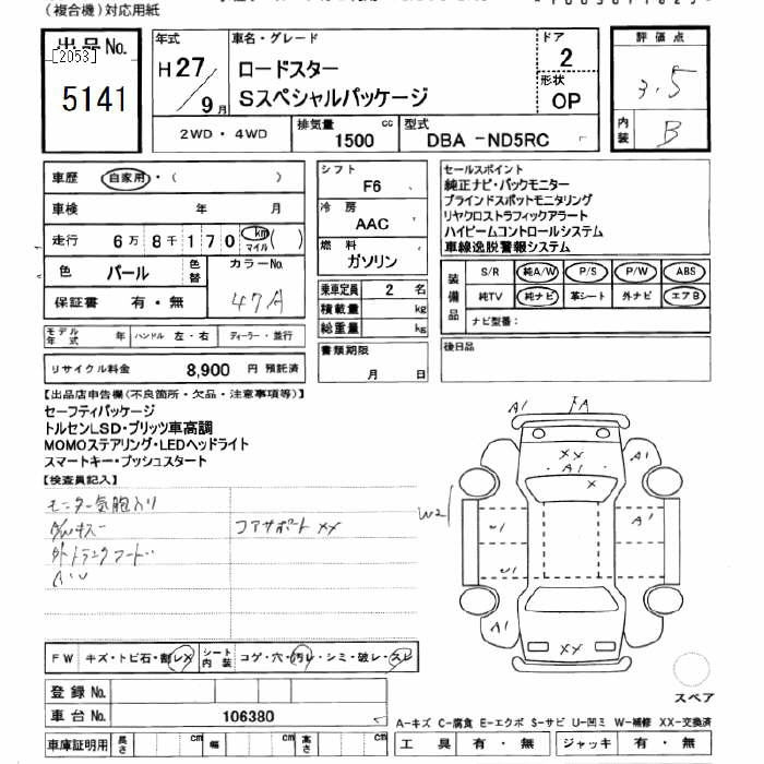 Mazda Roadster, лот 5141