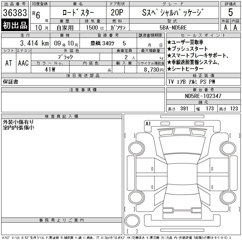 Mazda Roadster ND3, лот 36383